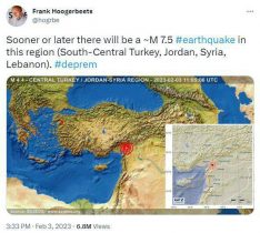 زمین شناس هلندی سه روز پیش زلزله ترکیه و‌ سوریه را پیش بینی کرده بود!
